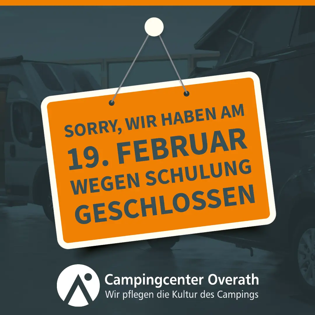 SORRY, wir haben am 19. Februar wegen Schulung geschlossen.